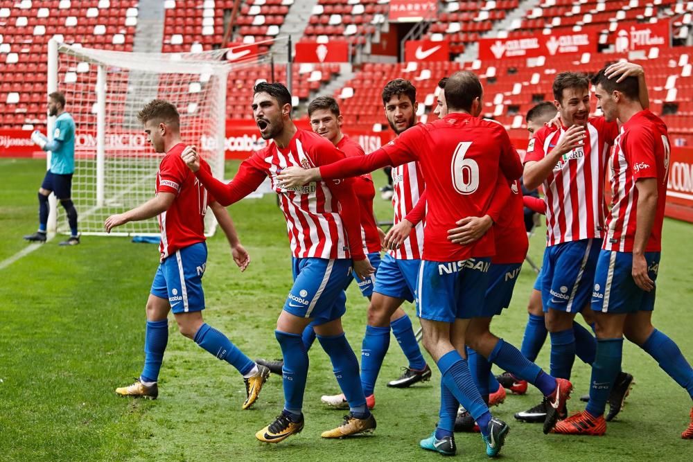 El partido entre el Sporting B y el Mirandés, en imágenes