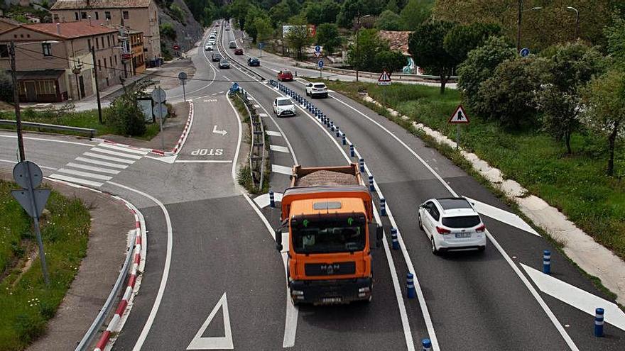 Trànsit ahir a la tarda pel tram de Castellgalí de la carretera C-55