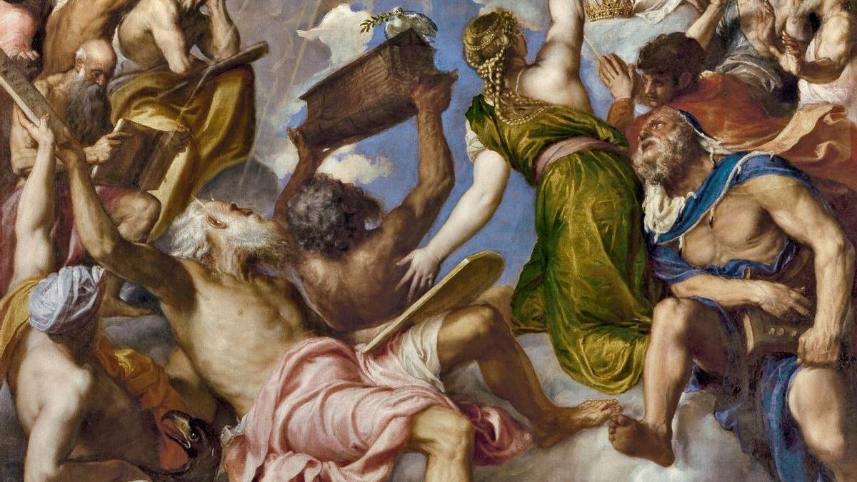 Parte del lienzo ‘La gloria’, del pintor italiano Tiziano