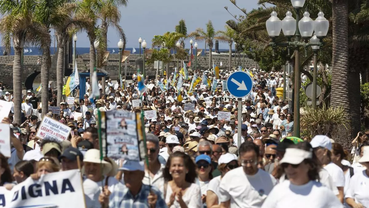 Manifestación en defensa del Hospital Insular de Lanzarote