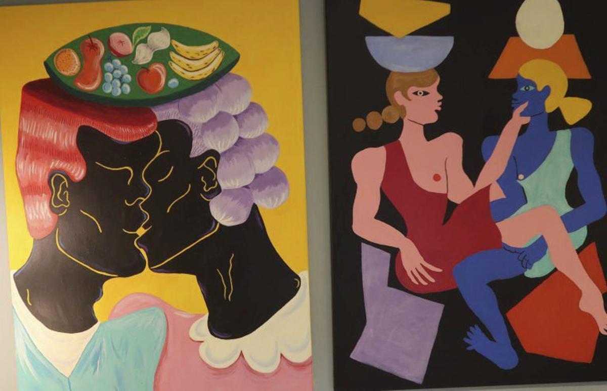 Montaje de la exposicion de Mário Belém en la galería Obra 23 de Can Bufí.