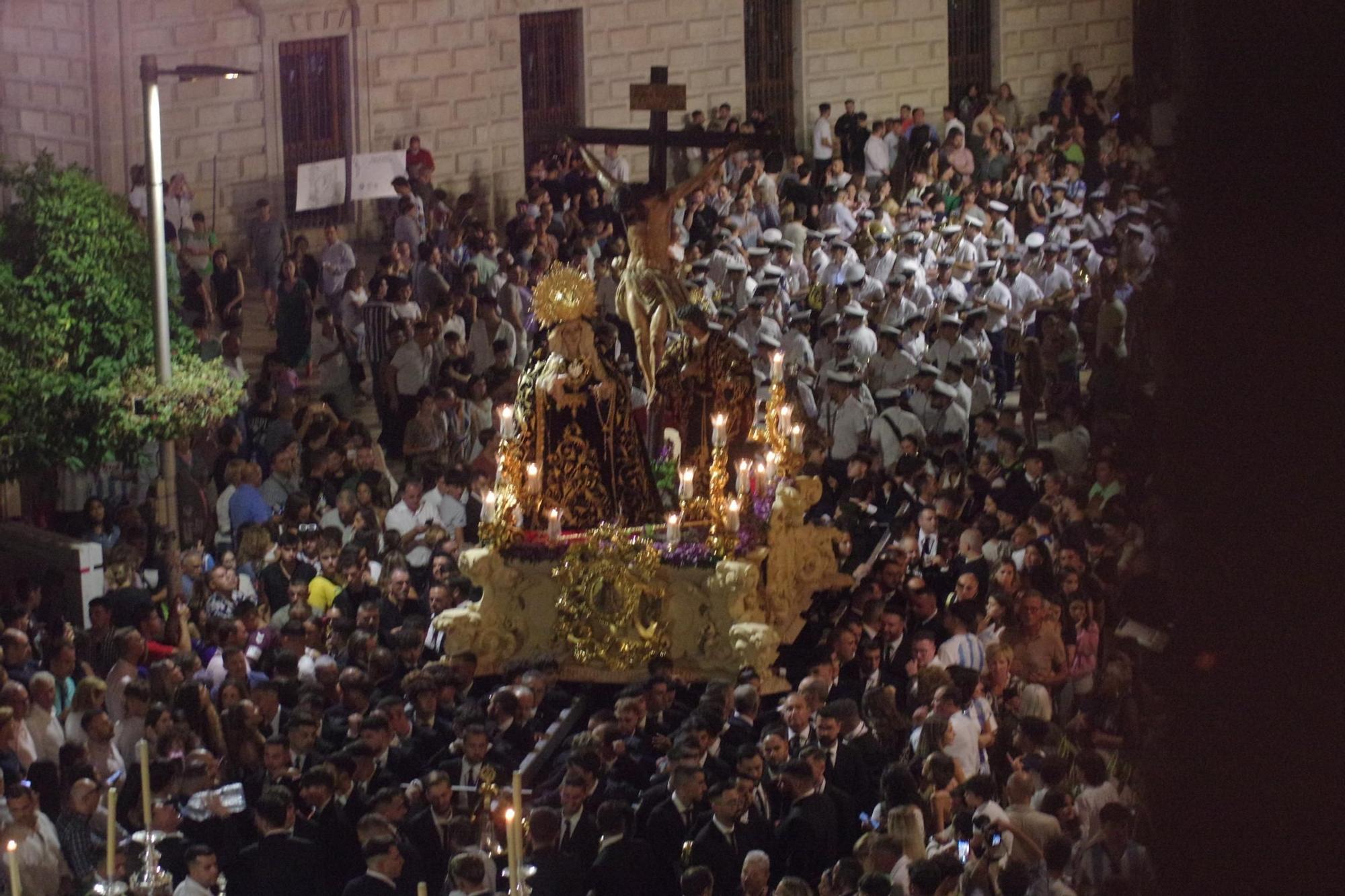 Procesión de la hermandad del Puerto de la Torre por el Centro de Málaga