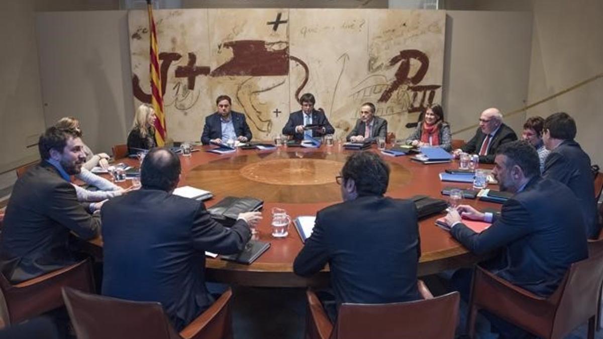 Reunión del del Govern de Catalunya en el Palau de la Generalitat
