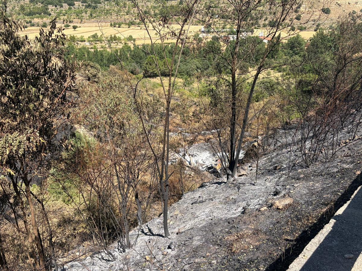 El camión puede vislumbrarse perfectamente desde la carretera.