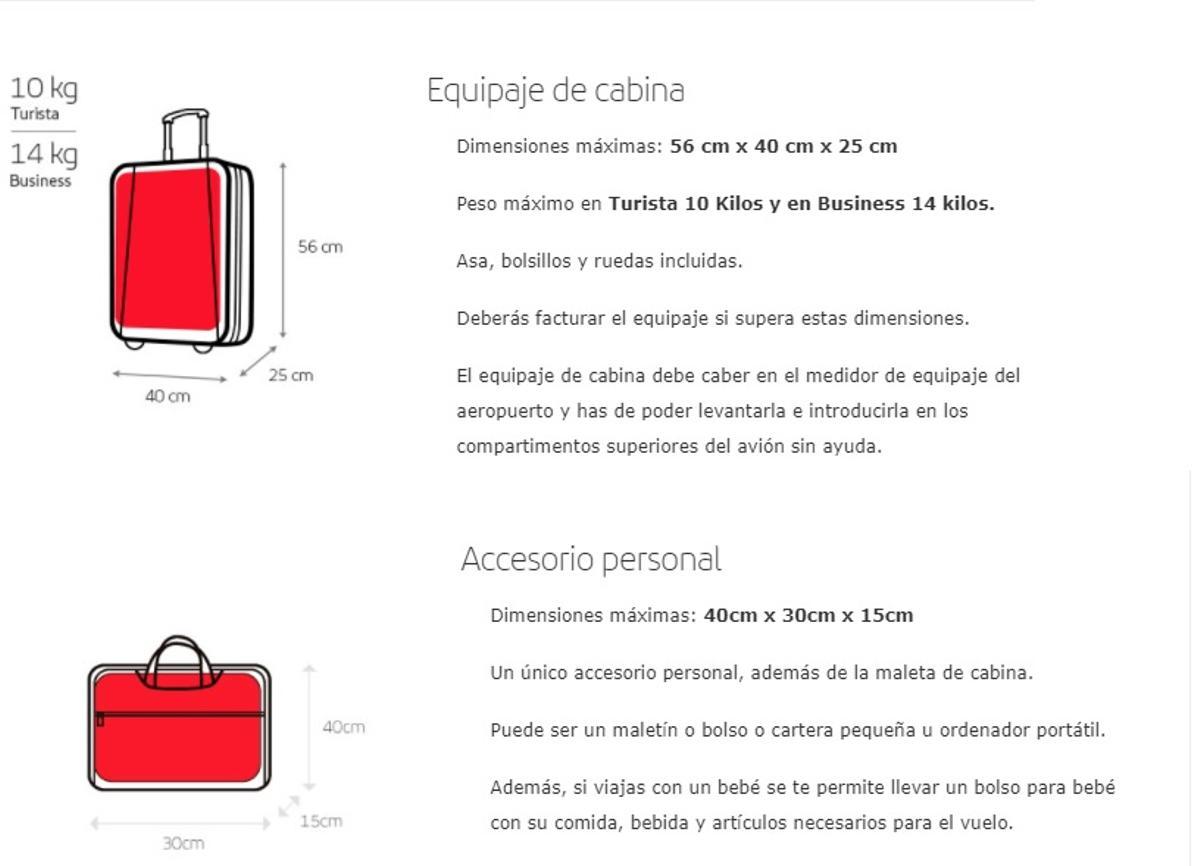 Suitcase Equipaje Cabina Medidas Mochila Iberia Hand Luggage