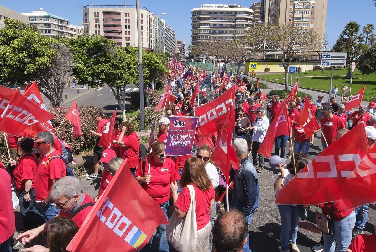 Manifestación por el Día de los Trabajadores en Las Palmas de Gran Canaria