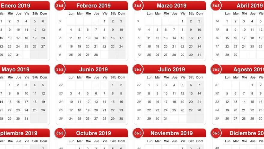En 2019 hay 12 días festivos nacionales y autonómicos