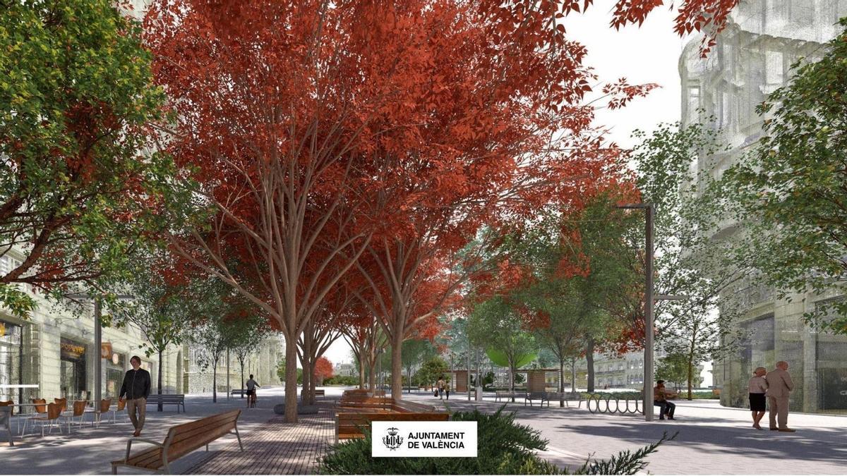 El futuro bulevar en Marqués de Sotelo