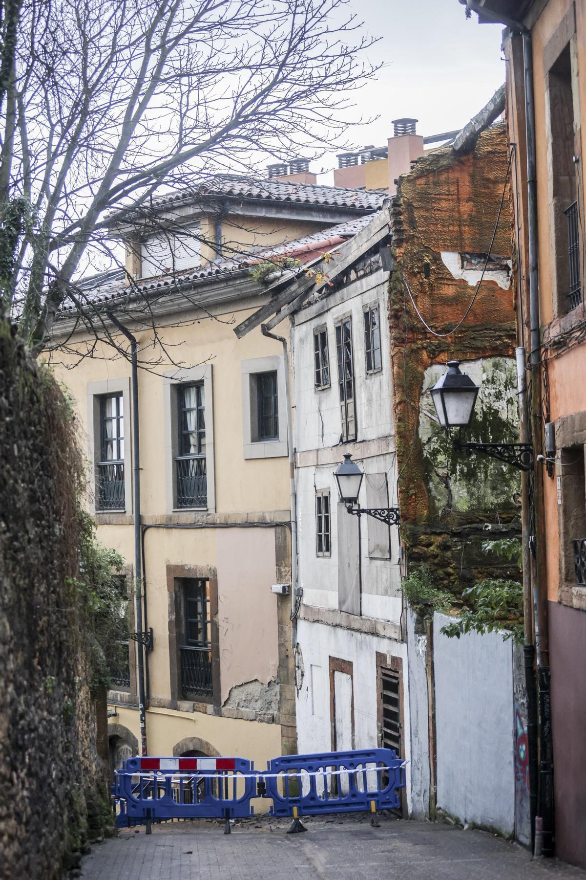 El edificio, tras el derrumbe.