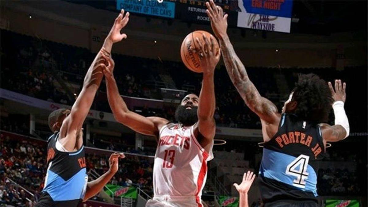 Los Rockets superaron a los Cavaliers con un gran Harden