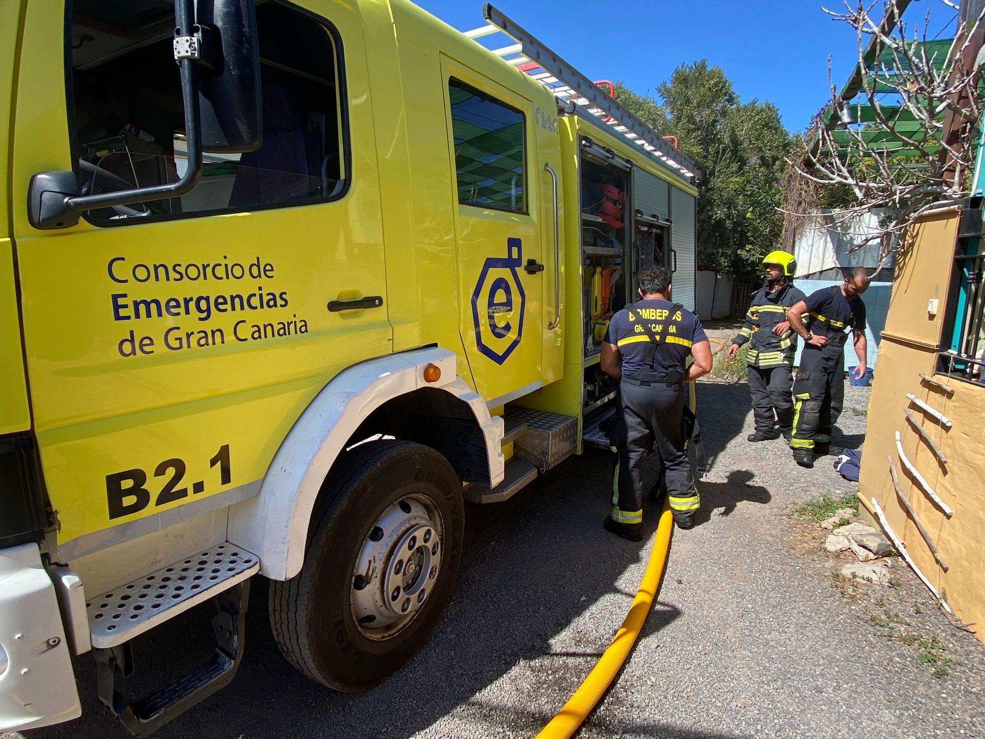 Fuego en una casa de Santa Lucía