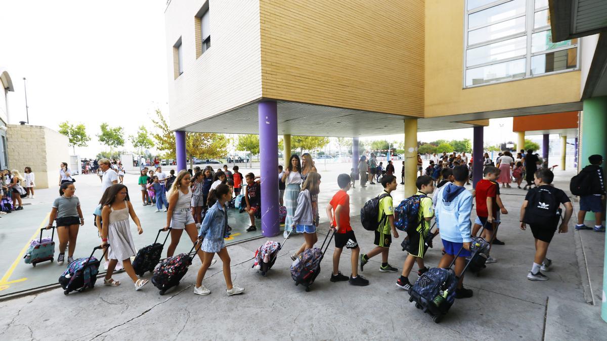 Primer día de clase en el colegio Espartidero, el pasado curso.