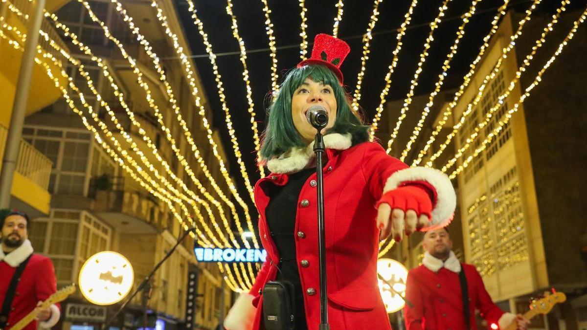 Inauguración del alumbrado navideño en O Grove el año pasado.