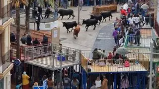 Un matrimonio herido al embestirlos una vaquilla en los "bous al carrer" de Xàbia