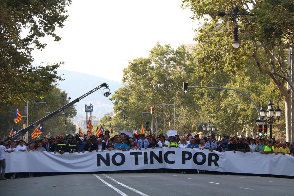 Manifestació contra el terrorisme i en suport a les víctimes dels atemptats de Barcelona