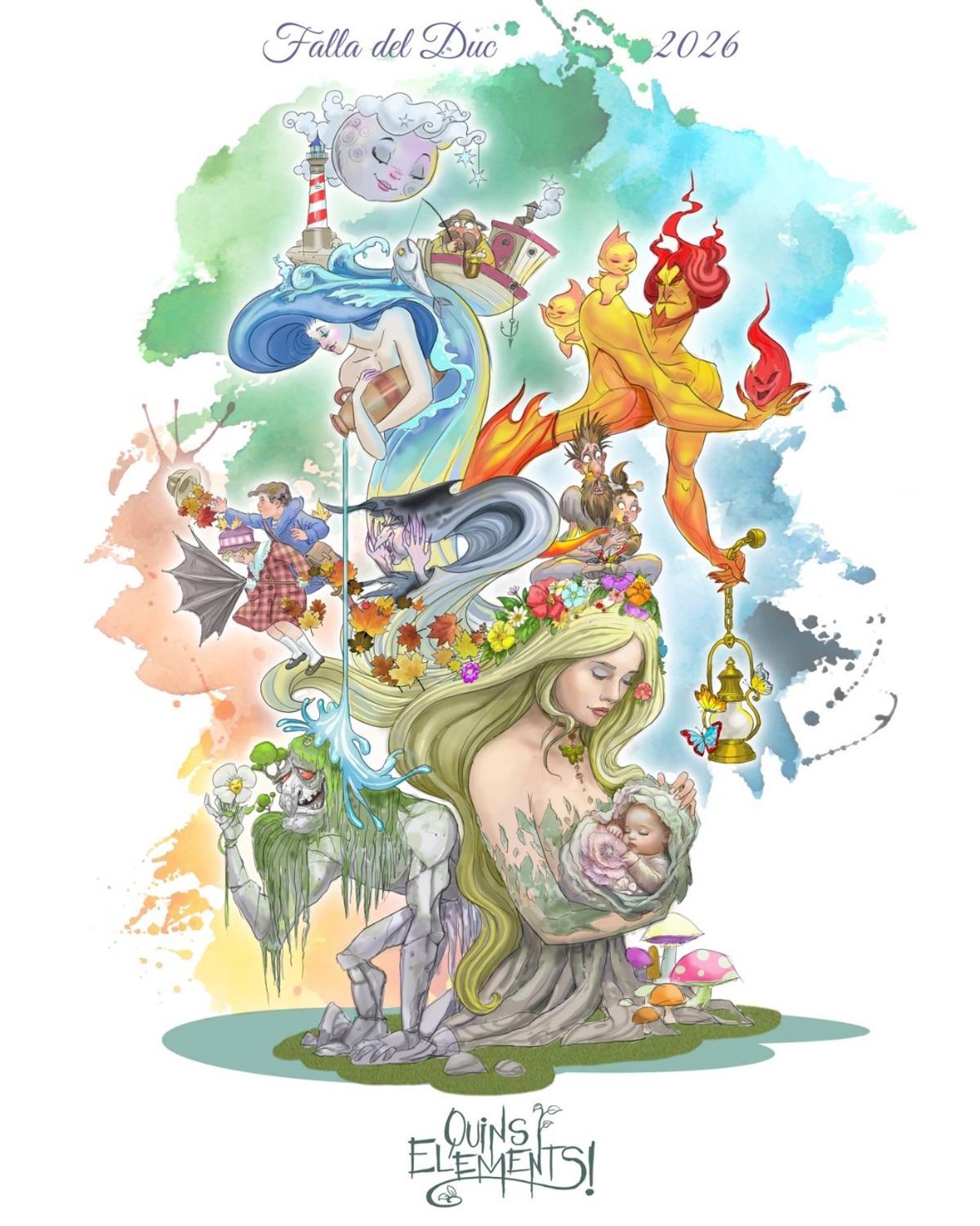 Boceto de la falla grande de Duque de Gaeta