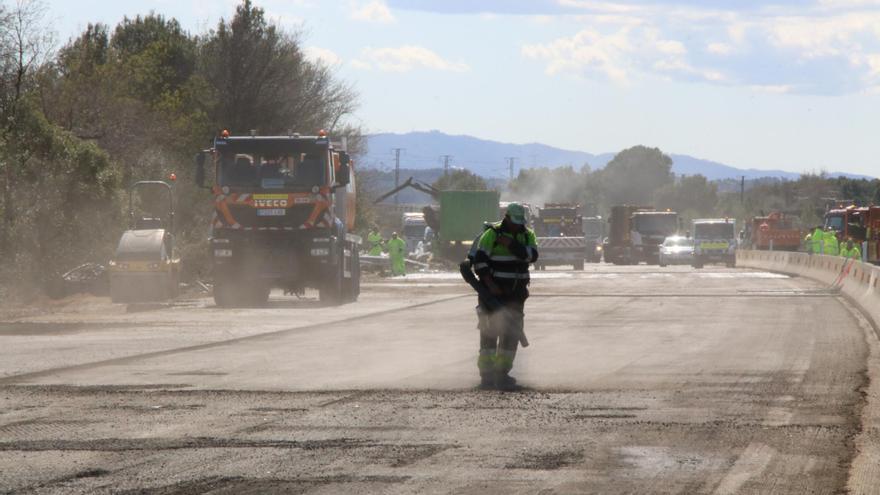 L’AP-7 entre Borrassà i Vilademuls es reobrirà aquesta tarda amb un carril per sentit i completament diumenge