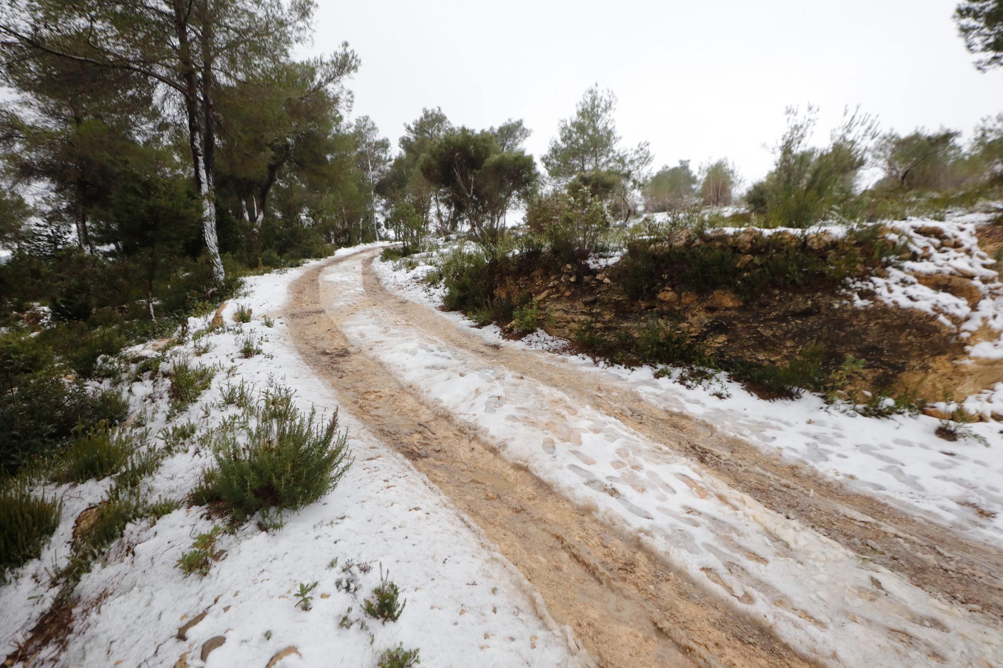 Galería de imágenes de la nieve por la borrasca Juliette en Ibiza