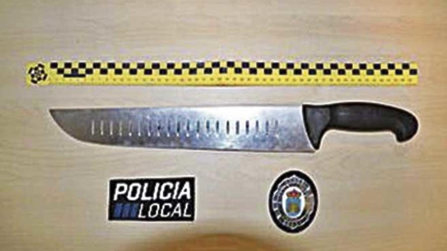 El cuchillo intervenido.