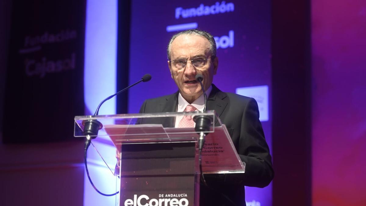 Javier Moll, presidente de Prensa Ibérica, durante su discurso en el acto de celebración del 125 aniversario de El Correo de Andalucía