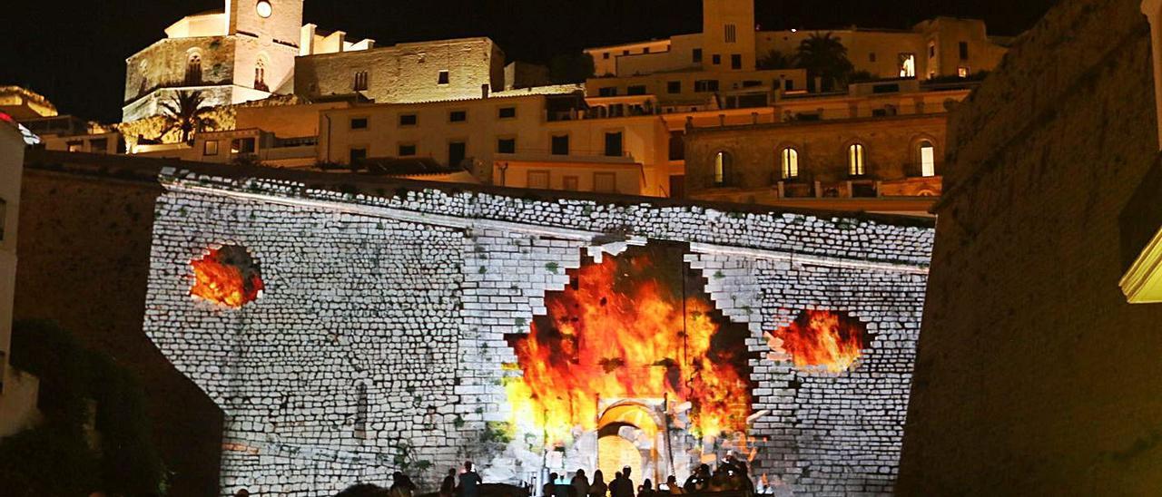 Proyecciones en una edición anterior del Ibiza Light Festival.