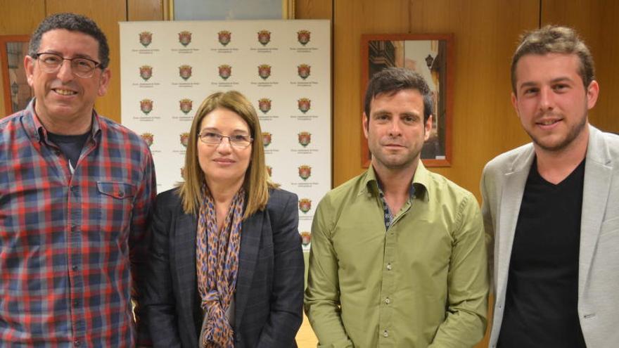 Alfonso Lacasa, Nuria Grané, Pep Rubio y David Morcillo ayer, tras la reunión que mantuvieron en el Ayuntamiento de Petrer