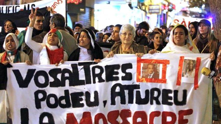 Imagen de la manifestación de ayer en Palma en apoyo de los saharauis.