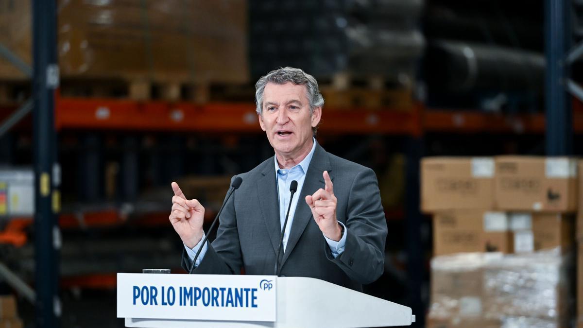 El presidente del Partido Popular, Alberto Núñez Feijóo, este martes.
