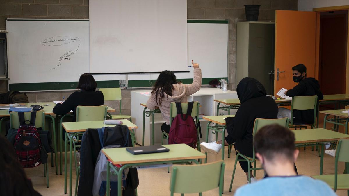 Un aula de ESO del IES Salvat Papasseit, de Barcelona.