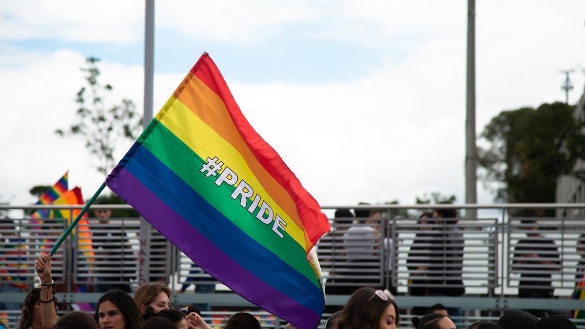 Imagen de archivo de una bandera arcoíris durante el Orgullo.