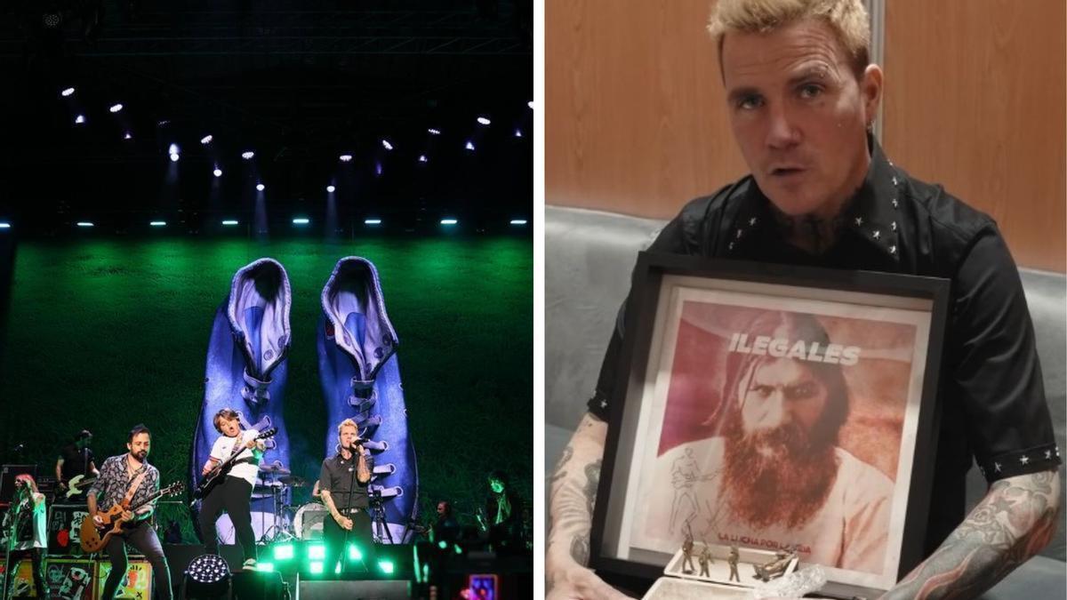 A la izquierda, el concierto de Gijón, y a la derecha, Dani Martín, con la sopresa de Jorge "Ilegales"