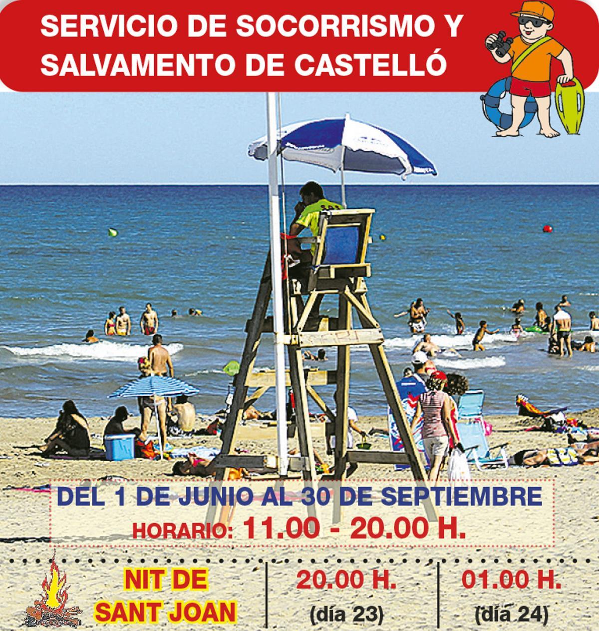 Gráfico con el horario del servicio durante este verano.