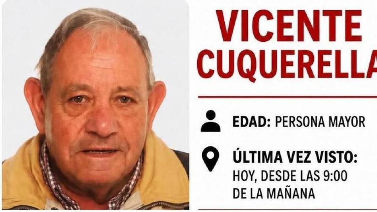 El hombre de avanzada edad desaparecido en Bellús.