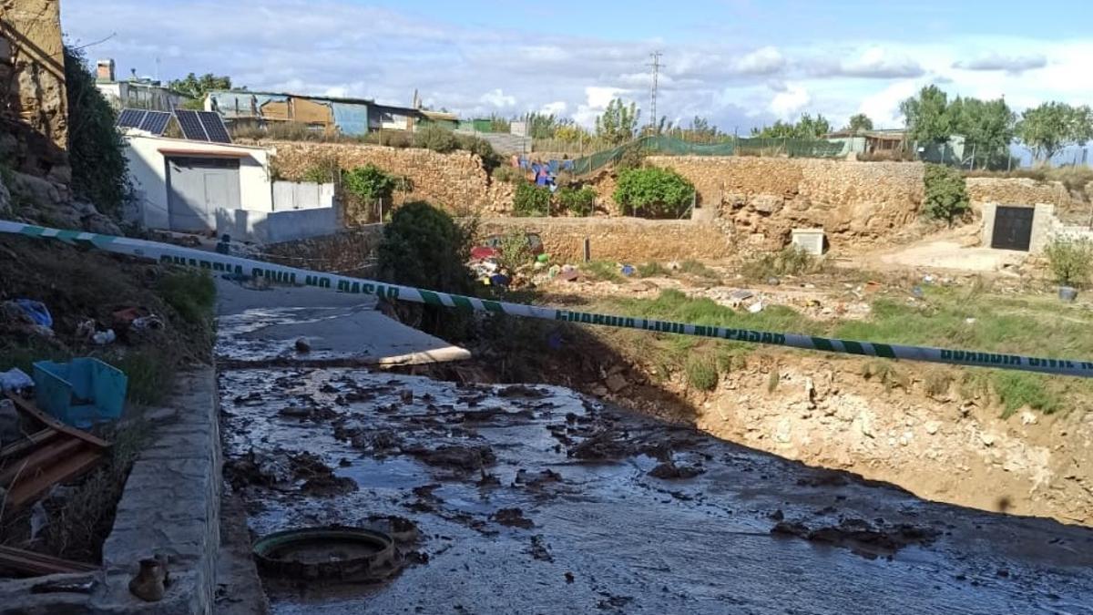 Estado de la cornisa después de la riada