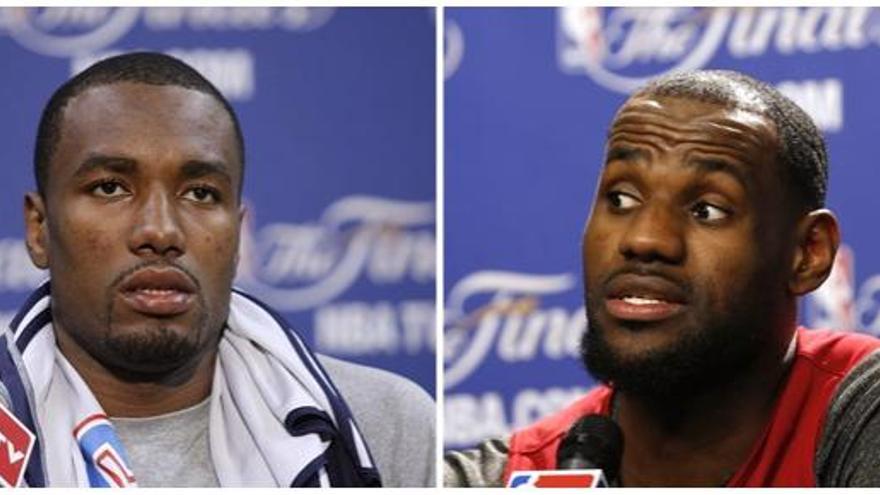 Serge Ibaka y  Lebron James.