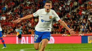 Fermín López celebra su gol ante el Mallorca