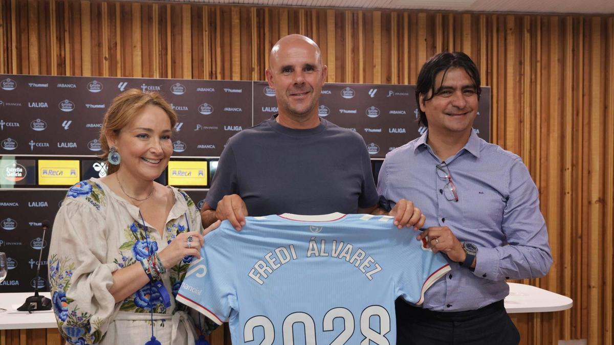 Marián Mouriño, Fredi Alvarez y Marco Garcés, en Afouteza.