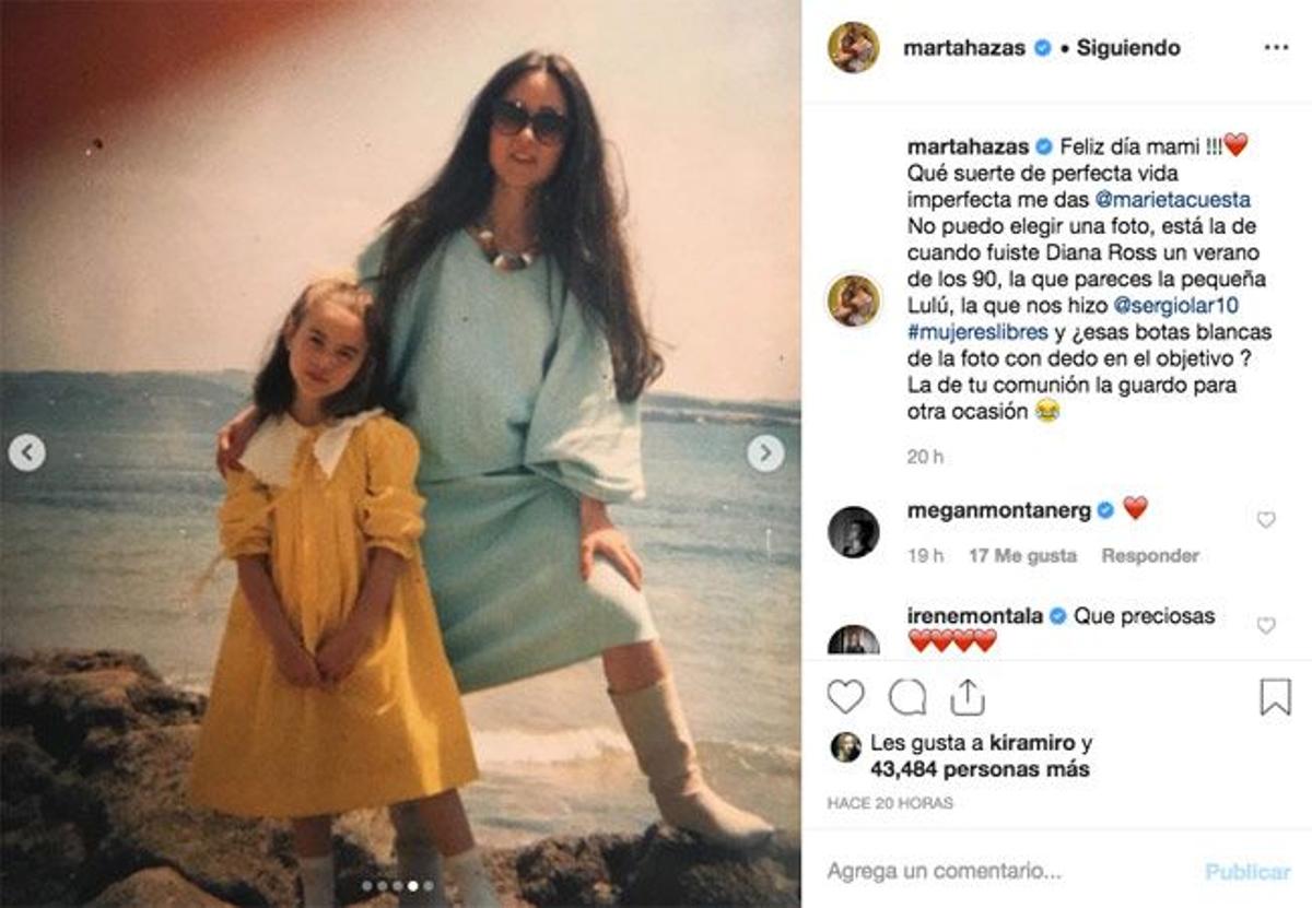 Marta Hazas, de niña, y su madre