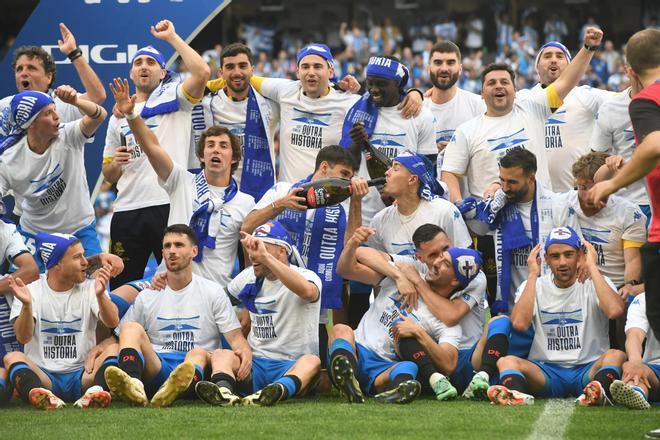 La celebración del ascenso del Deportivo.