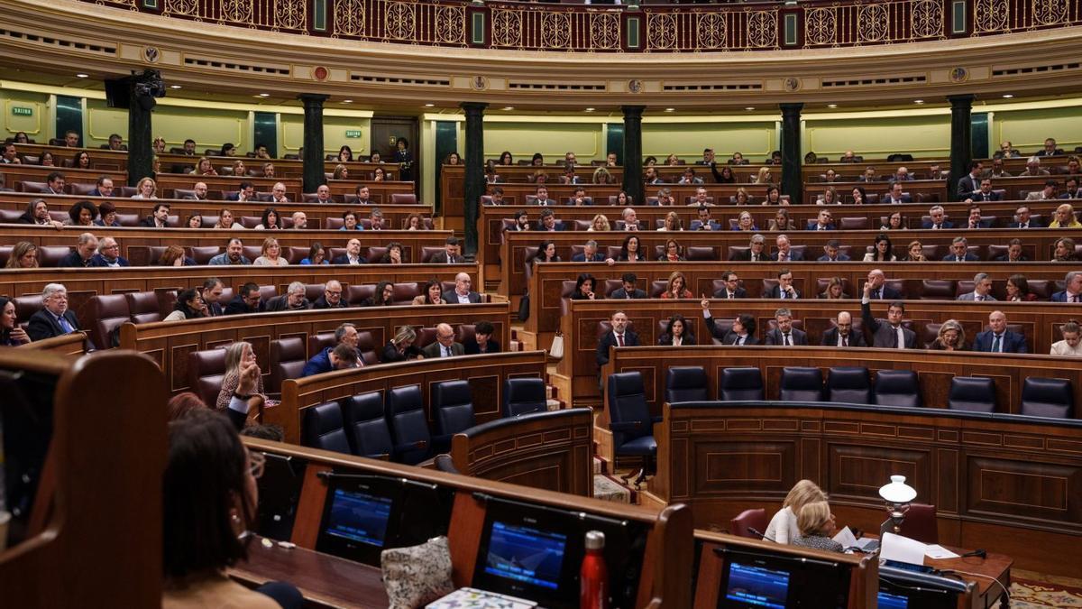 Imagen del pleno de ayer del Congreso de los Diputados. | EUROPA PRESS