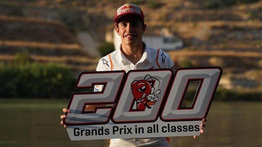 Márquez cumple 200 carreras en la cima de MotoGP