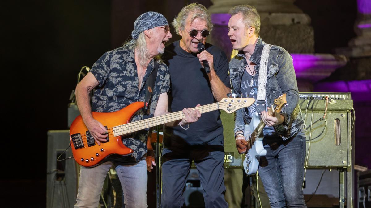 Actuación de Deep Purple, anoche, en el Teatro Romano de Mérida.