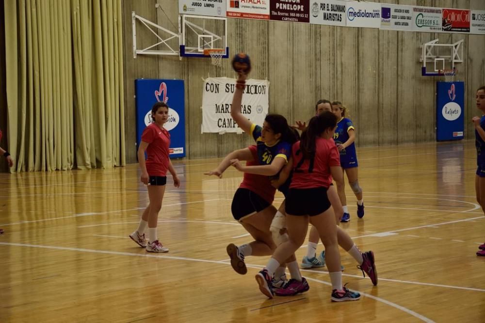 Balonmano: el Maristas Cartagena, campeón regional infantil femenino