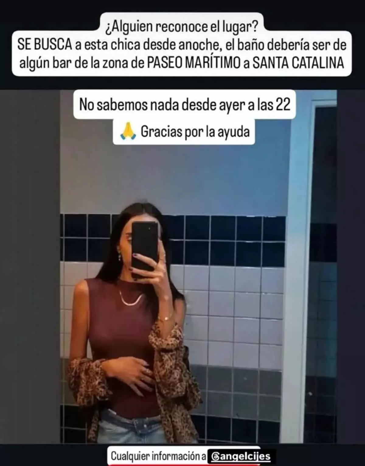 Woman mysteriously vanishes in Spain after taking bathroom selfie