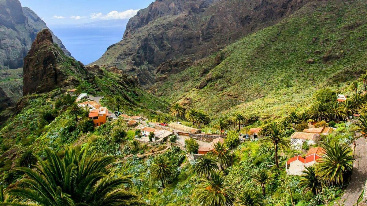 Imagen de la ruta del barranco de Masca, en Tenerife.
