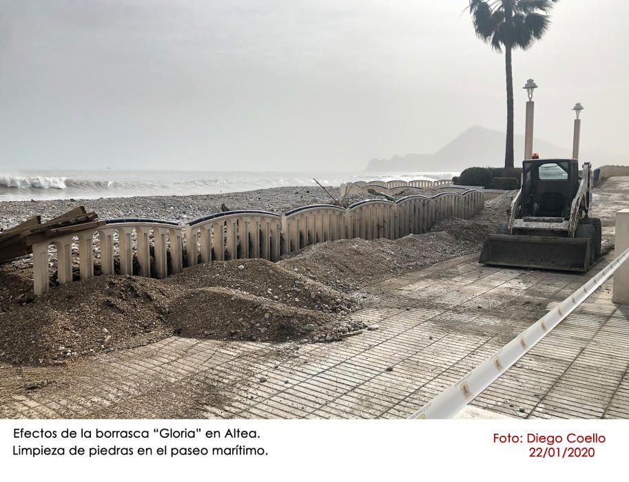 La borrasca Gloria pasó por Altea con vientos que llegaron a los 132 kilómetros por hora