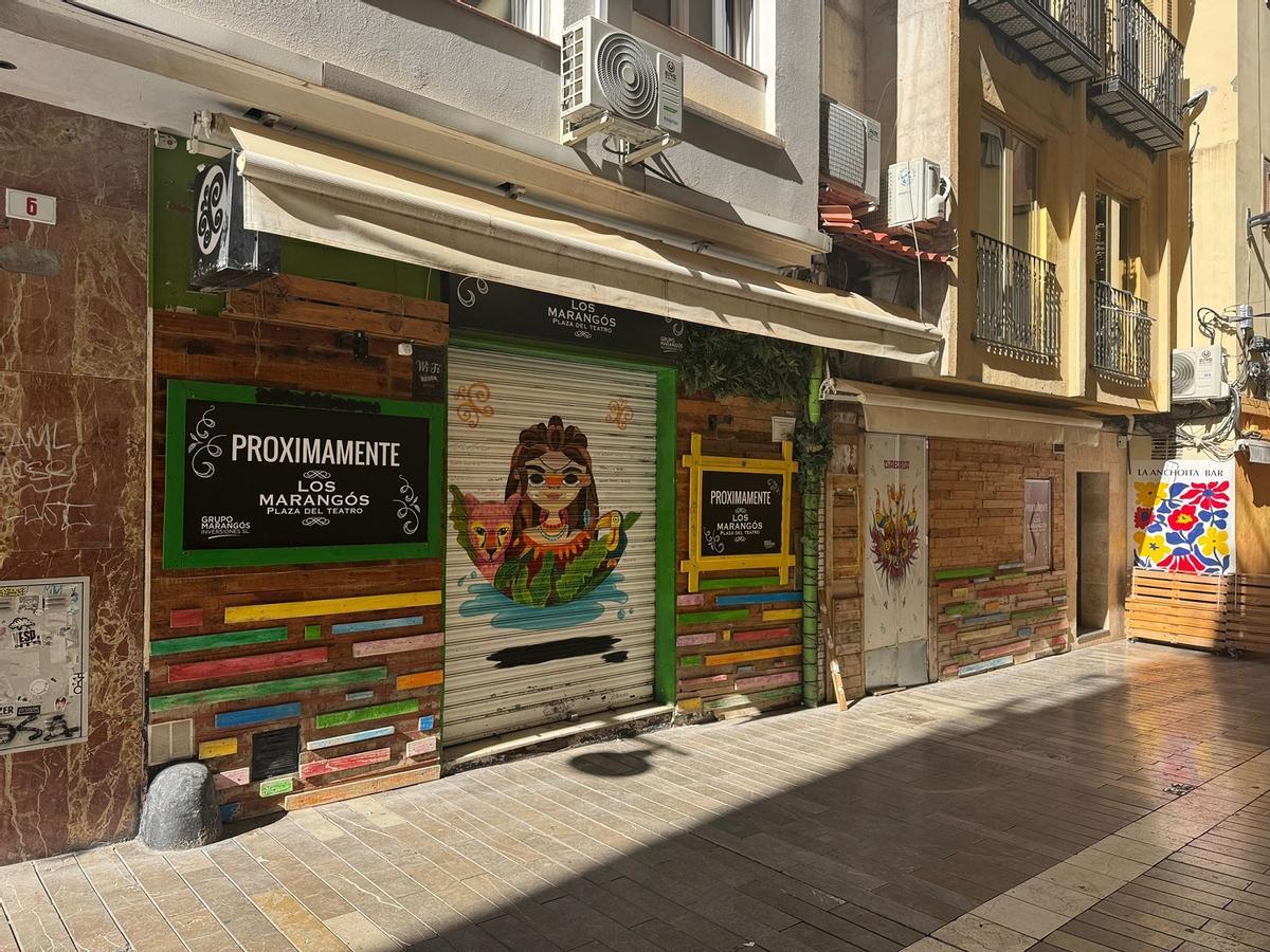 El local que ocupará Los Marangós en la calle Beata, cerca de la confluencia con la plaza del Teatro, en el Centro de Málaga.