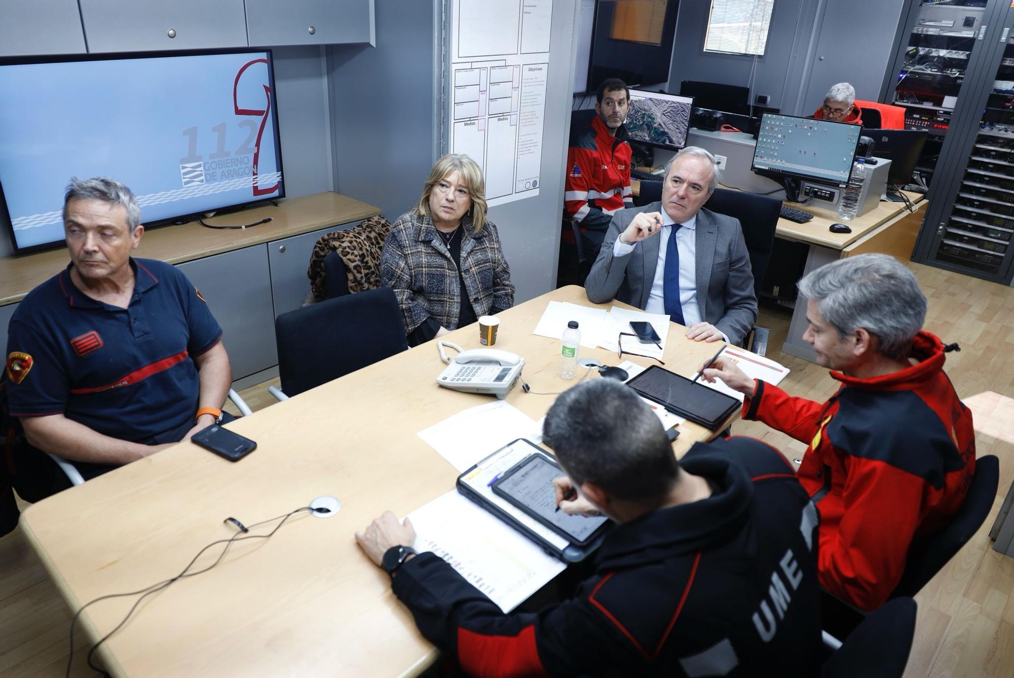 Azcón preside la reunión del CECOP para hacer seguimiento de la crecida del Ebro