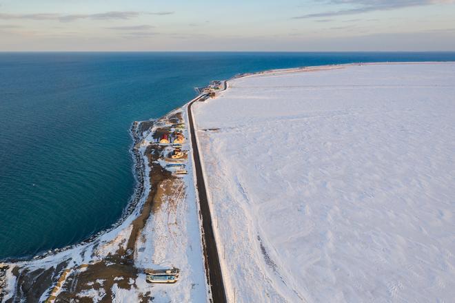 El mar, la nieve, el hielo y la arena forman un espectáculo mágico en la isla de Hokkaido.