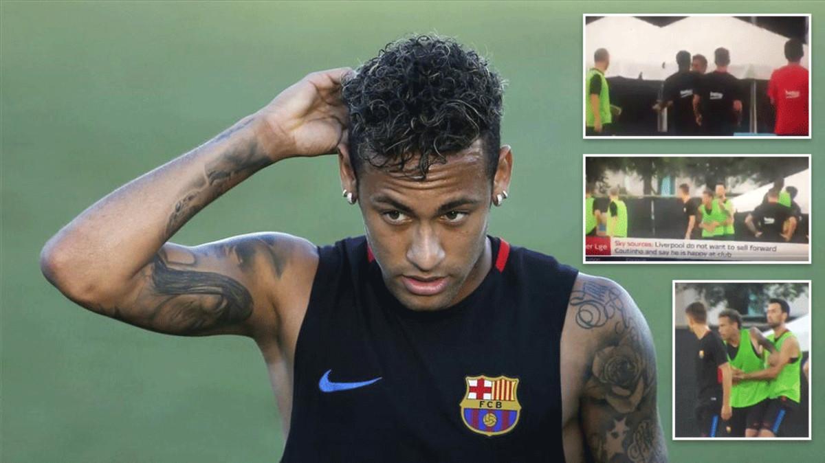 Neymar y Semedo se picaron durante el entrenamiento